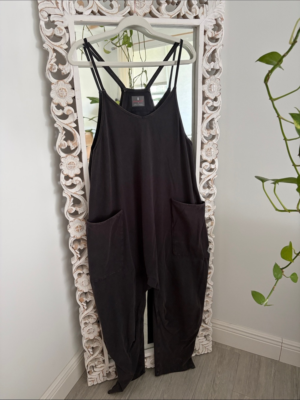 FP Movement by Free People Distressed Black Hotshot onesie